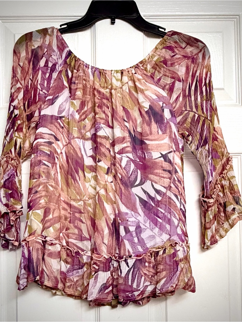 Lucky Brand Mauve Floral Peasant Blouse - Picture 3 of 3